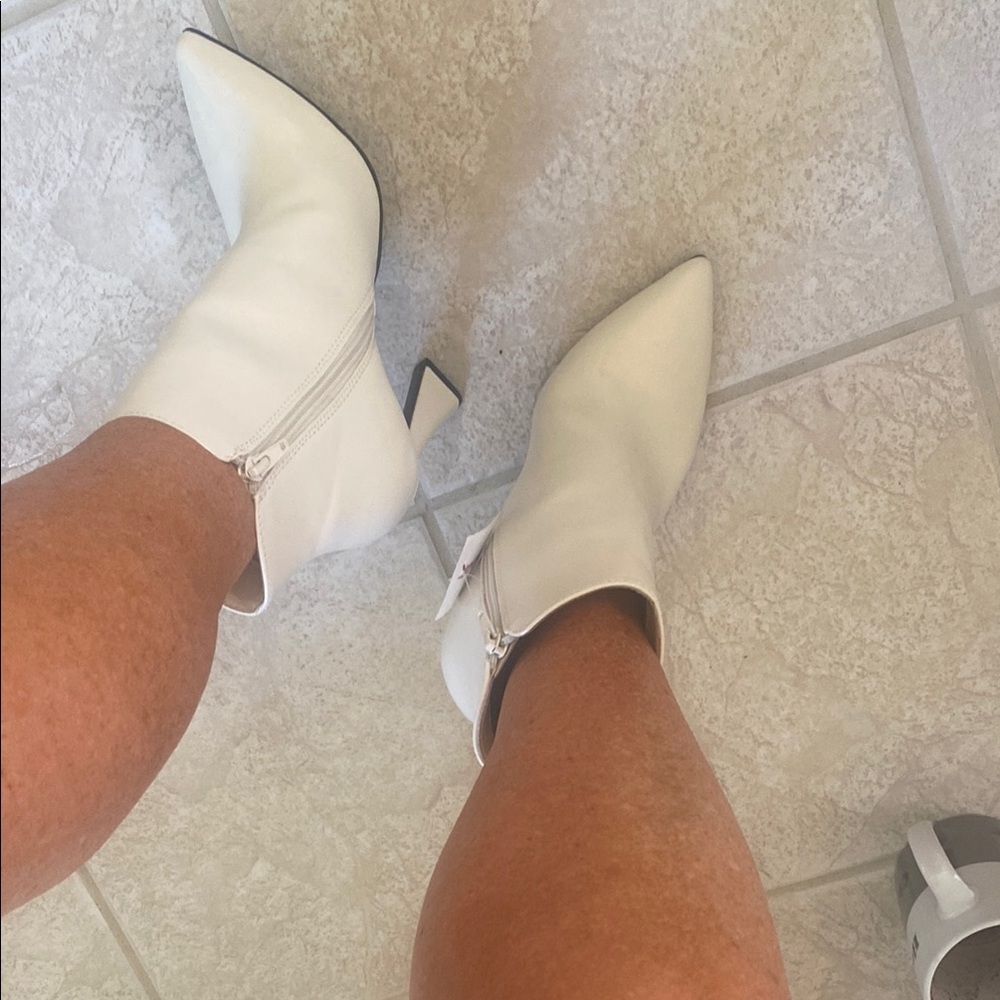 New Elegant Off White (cream) Ankle Boots